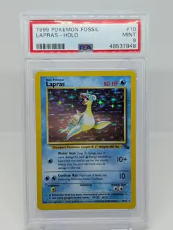 PSA 9 Lapras 10/62 Fossil Holo Unlimited Pokemon TCG MINT - Image 2