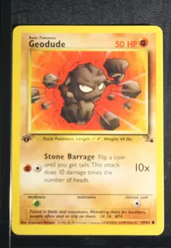 PSA 9 MINT 1999 Pokemon Fossil #47 Geodude 1st Edition !!! - Image 3