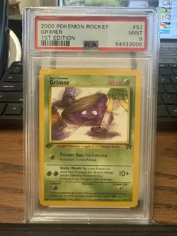 2000 Pokemon - 1st Edition Grimer Non Holo - Team Rocket 57/82 PSA 9 Mint! WOTC - Image 1
