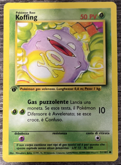 Pokemon Base Set Italian Edizione 1 Koffing 51/102 Common LP, US Shipper - Image 1