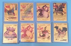 8 Card Lot- Gold Metal VMAX Pokemon Cards 6 Charizard & 2 Pikachu - Image 1