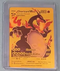 8 Card Lot- Gold Metal VMAX Pokemon Cards 6 Charizard & 2 Pikachu - Image 3