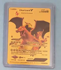 8 Card Lot- Gold Metal VMAX Pokemon Cards 6 Charizard & 2 Pikachu - Image 5