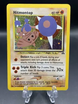 Pokemon Hitmontop 3/75 Holo Rare Neo Discovery Card Unlimited MP - Image 1
