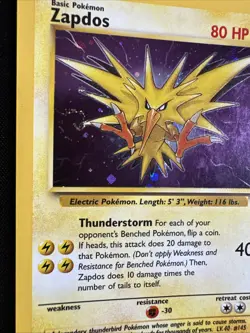 Zapdos SWIRL 15/62 MP Holo Rare Fossil Vintage WOTC Pokemon Card Moderate Play - Image 2