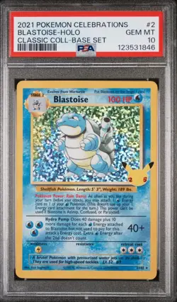 Blastoise 2/102 • PSA 10 Celebrations: Classic Collection Base Set Holo Pokemon - Image 1