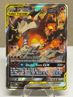 Reshiram & Charizard GX SM201 Sm Holo Illustration Rare Full Are Pokemon Promo - Image 1