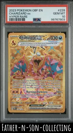 2023 CHARIZARD Ex PSA 10 Pokemon Obsidian Flames #228/197 HYPER RARE OBF EN SV - Image 1