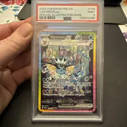 2025 POKEMON PRE SPECIAL ILLUSTRATION RARE #149 VAPOREON EX PSA 9 - Image 1