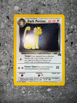 Pokemon TCG Cards Dark Persian 17 WOTC Black Star Promo Holo * Swirl * - Image 3