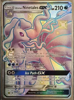Pokemon Sun & Moon Era Shiny Alolan Ninetales GX Rainbow Secret Rare NM Card LOT - Image 4