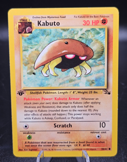 Pokemon TCG Kabuto Fossil 50/62 1st edition 1999 WOTC LP (Card #7) - Image 1