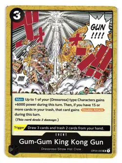 Gum-Gum King Kong Gun OP04-093 C English ONE PIECE Kingdom of Intrigue Card Game - Image 1