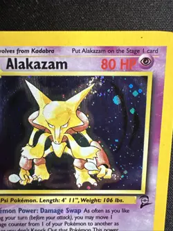 Alakazam 1/130 MP/LP Pokemon Base Set 2 Holo Rare Card - Image 2