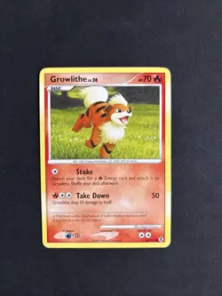Pokemon TCG Growlithe Rising Rivals Card 63/111 Regular Non Holo - LP/MP - Image 1