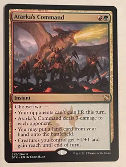 Atarka's Command Mtg Dragons of Tarkir Rare Gold Instant Atarkas - Image 1