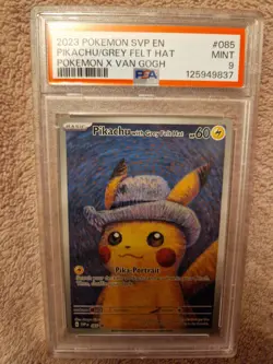 Pokemon Pikachu With Grey Felt Hat SVP 085 Van Gogh Promo Card PSA 9 MINT - Image 1
