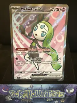 Pokemon Card Meloetta Ex 159/086 Black Bolt Full Art Ultra Rare NM - Image 1