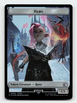 Hero // Food Double-Sided Token FOIL FINAL FANTASY Magic The Gathering Card - Image 1