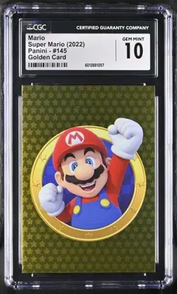 2022 Panini Super Mario #145 MARIO Golden Card CGC 10 Gem Mint - Image 1