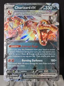 Pokemon Charizard ex 054/091 Paldean Fates Scarlet & Violet Double Rare - Image 1