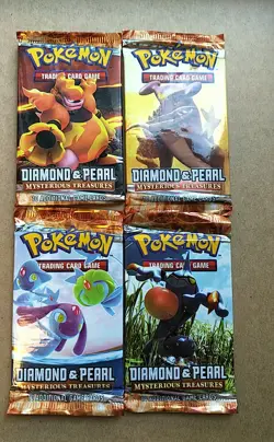 2007 Pokemon Diamond & Pearl Mysterious Treasures PACK OF 4 FULL ARTWORK - Image 1