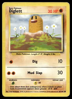 DIGLETT 47/102 COMMON BASE SET POKEMON - Image 1