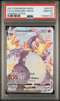 Pokemon Charizard VMAX Shining Fates Full Art SV107 PSA 10 Gem Mint - Image 1