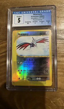 Pokemon 2002 Skarmory Expedition 27/165 Reverse Hollow CGC 5 - Image 1