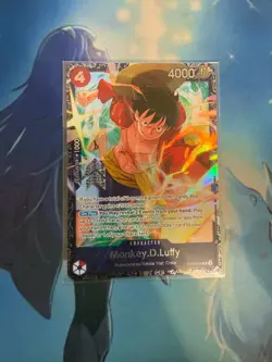 Monkey D Luffy OP12-015 Treasure Cup Promo Prize One Piece Card English Sealed - Image 1