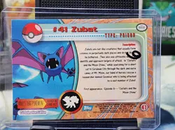 Pokemon Topps Card - Zubat #41 Non Holo TVAnimation 1st Edition Blue Label NM *6 - Image 2
