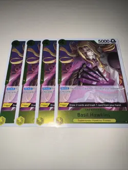 Basil Hawkins OP10-109 X4 PLAYSET Rare English One Piece TCG Card: OP10 - Image 4