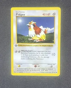 Pidgey 57/102 Base Set 1st Edition Shadowless Vintage Pokemon TCG Card - Image 1