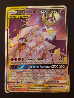 Pokemon TCG Solgaleo & Lunala GX Full Art Holo Card 216/236 Sm-Cosmic Eclipse - Image 1