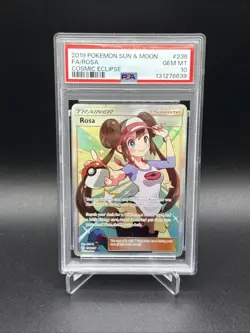 PSA 10 2019 POKEMON SUN & MOON COSMIC ECLIPSE #236 FULL ART/ROSA - Image 1