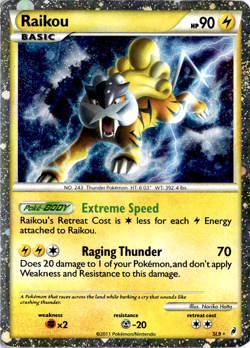 Raikou SL9 Pokemon Call of Legends Shiny Holo Rare MP - Image 1
