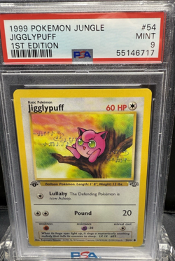 1999 POKEMON JUNGLE JIGGLYPUFF 1ST EDITION #54 PSA 9 - Image 1