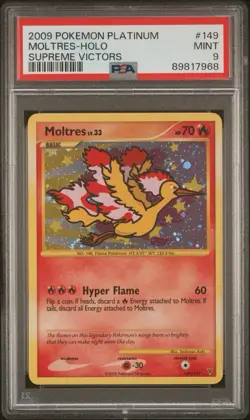 PSA 9 MINT 2009 POKEMON PLATINUM SUPREME VICTORS #149 MOLTRES-HOLO - Image 1