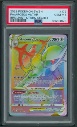 Pokemon SWSH Brilliant Stars Arceus VStar Rainbow Secret Rare 176/172 PSA 10 - Image 1