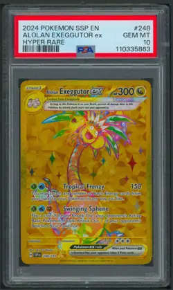 Pokemon SV Surging Sparks Alolan Exeggutor ex Hyper Rare 248/191 PSA 10 - Image 1
