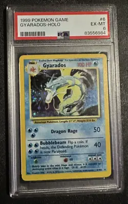 Pokemon Gyarados Holo Rare TCG Base Set 1999 6/102 PSA 6 - Image 1