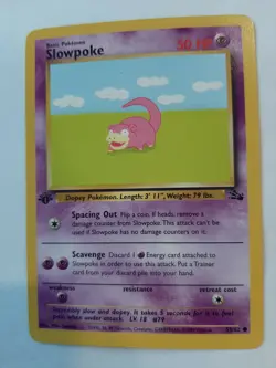 Pokemon Slowpoke 1st Edition Fossil Card # 55/62 Great Condition! - Image 1