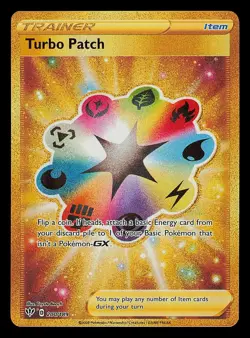 Turbo Patch 200/189 Secret Rare SWSH03: Darkness Ablaze Pokemon Card NM - Image 1
