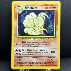 Ninetales 12/102 Holo Rare Base Set Pokemon Card MP - Image 1