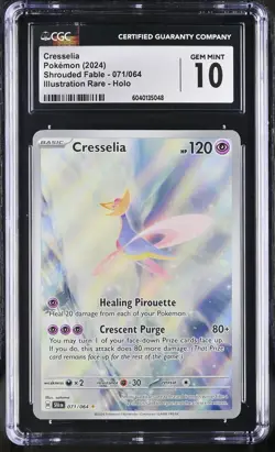 CRESSELIA Shrouded Fable Illustration Rare #071 CGC 10 Gem Mint Pokemon - Image 1
