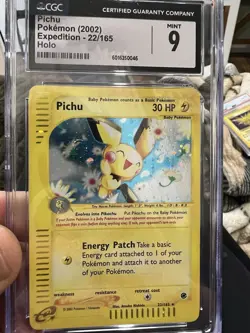 Pokemon Pichu Expedition 22 Holo CGC Mint 9 - Image 1