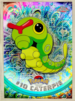 Topps ChromeT #10 CaterpieT Holochrome Pokemon Red Label 2000 - Image 1