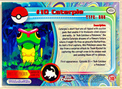 Topps ChromeT #10 CaterpieT Holochrome Pokemon Red Label 2000 - Image 2
