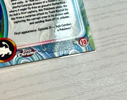 Topps ChromeT #10 CaterpieT Holochrome Pokemon Red Label 2000 - Image 3