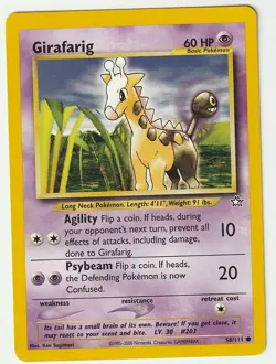 Pokemon TCG Neo Genesis Girafarig #58/111 - Image 1